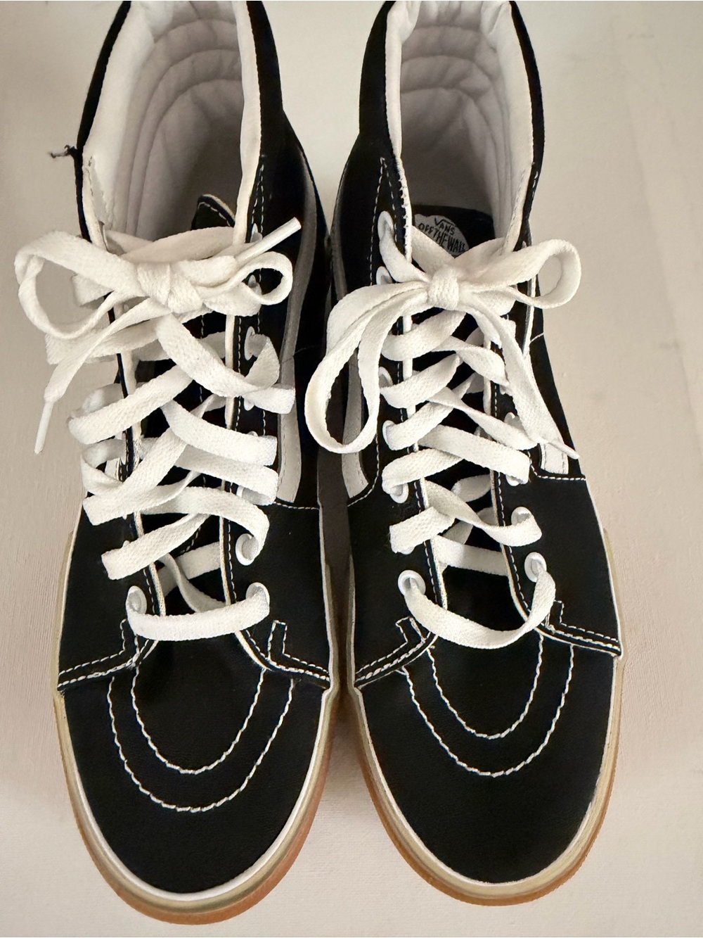 Vans Women's Black & White High-Top Canvas Sneakers